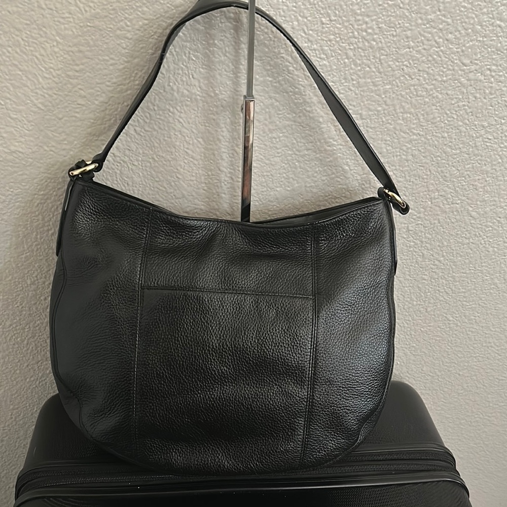 MICHAEL KORS BROOKE LARGE HOBO SHLDR LEATHER BLACK COLOR AND - Picture 2 of 16